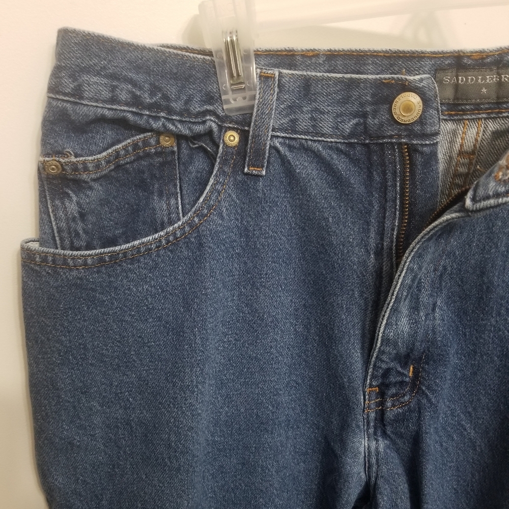 2 EUC dark blue Saddlebred 36W x 30 men's jeans - Picture 7 of 9